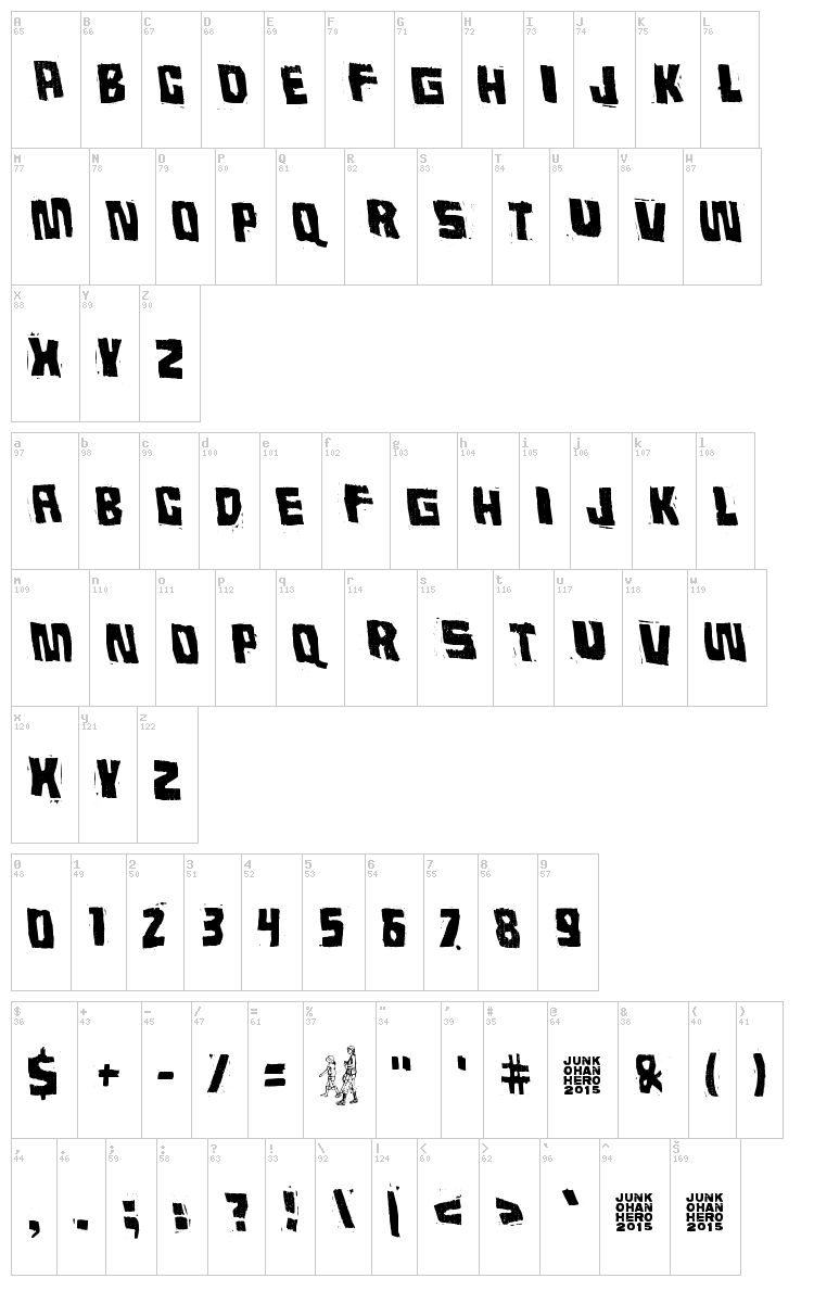 Universum Invenire font map